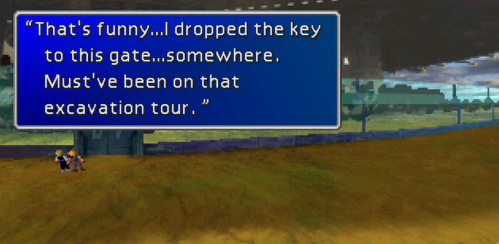 En man som tappat nyckeln till Midgar