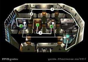 Översikt på våning 63 i Shinras högkvarter.